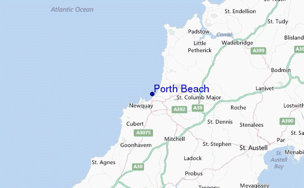 Porth Beach Location Map