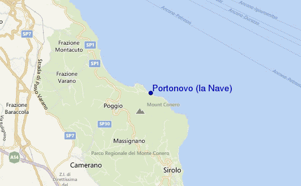 Portonovo (la Nave) location map