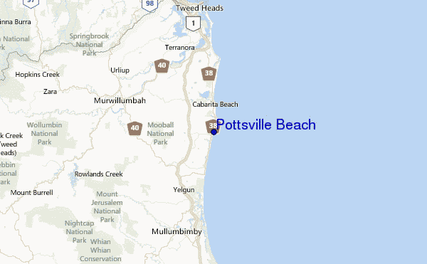Pottsville Beach Location Map
