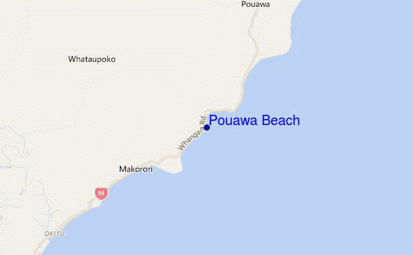 Pouawa Beach location map