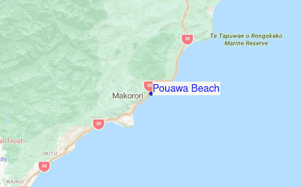 Pouawa Beach location map