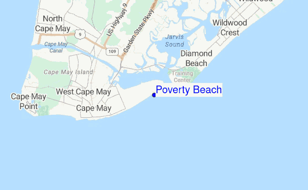 Poverty Beach location map