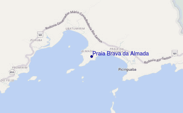 Praia Brava da Almada location map