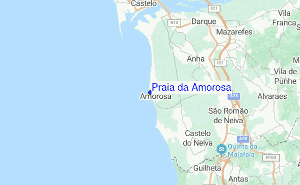 Praia da Amorosa location map