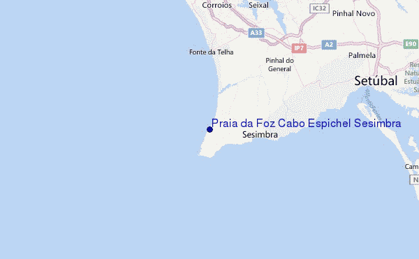 Praia da Foz Cabo Espichel Sesimbra Location Map