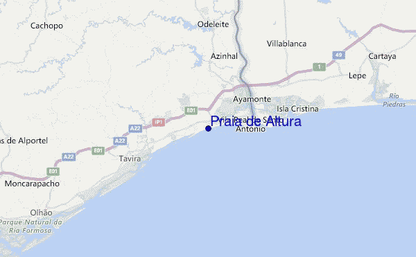 Praia de Altura Location Map