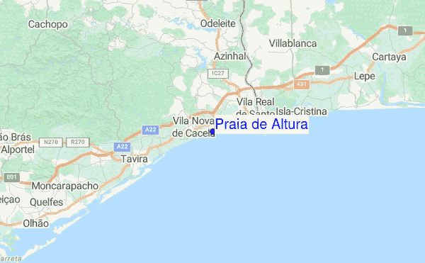 Praia de Altura Location Map