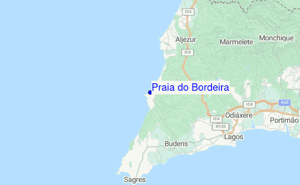 Praia do Bordeira Location Map
