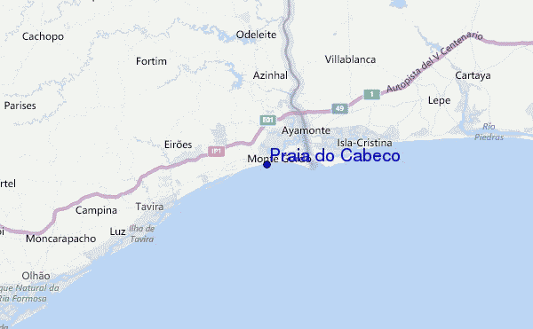 Praia do Cabeco Location Map