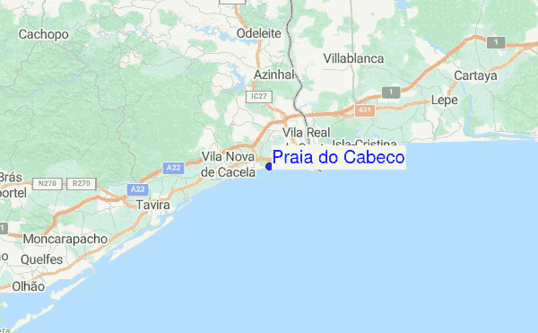 Praia do Cabeco Location Map