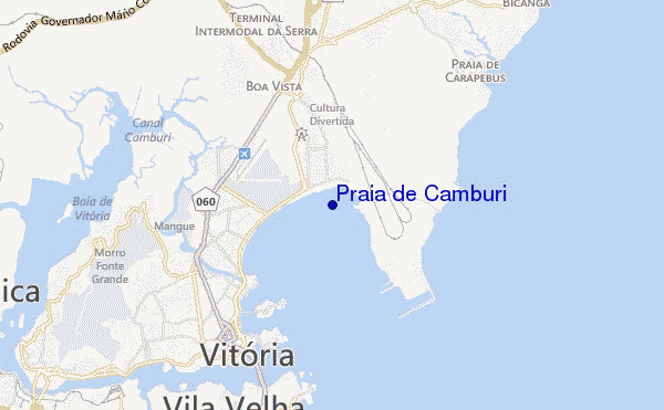 Praia de Camburi location map