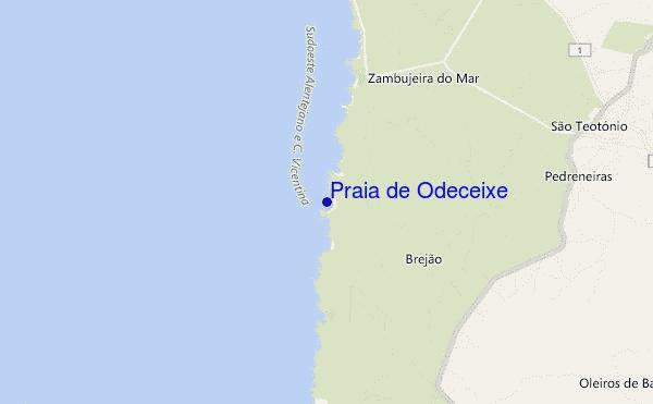 Praia de Odeceixe location map