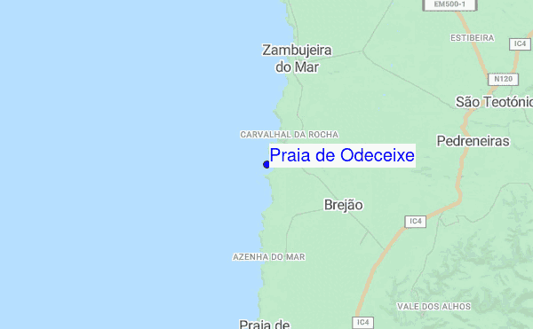 Praia de Odeceixe location map