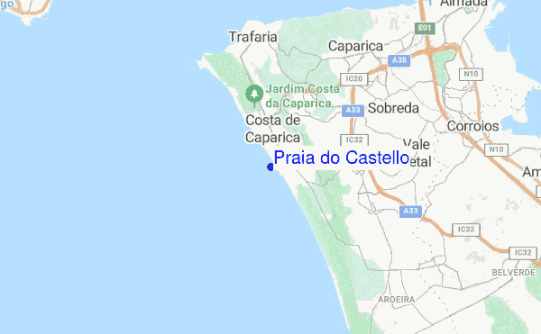 Praia do Castello location map