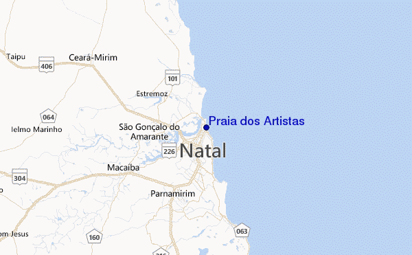 Praia dos Artistas Location Map