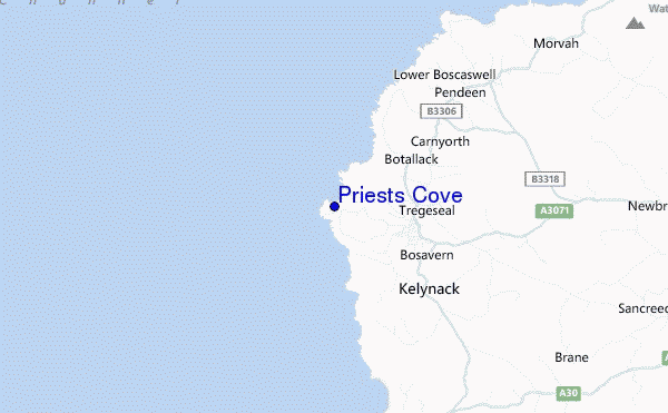 Priests Cove location map