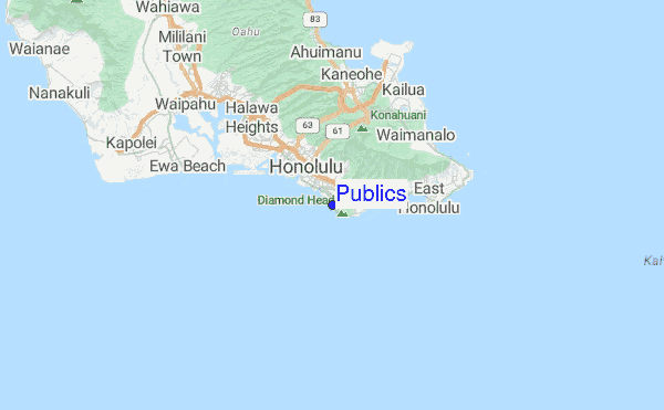 Waikiki Surf Breaks Map Publics Surf Forecast And Surf Reports (Haw - Oahu, Usa)