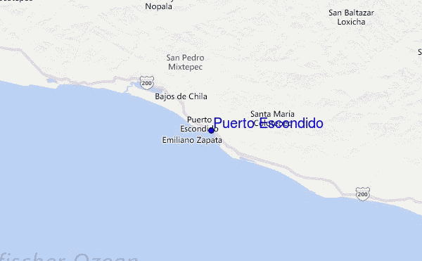 Puerto Escondido Location Map