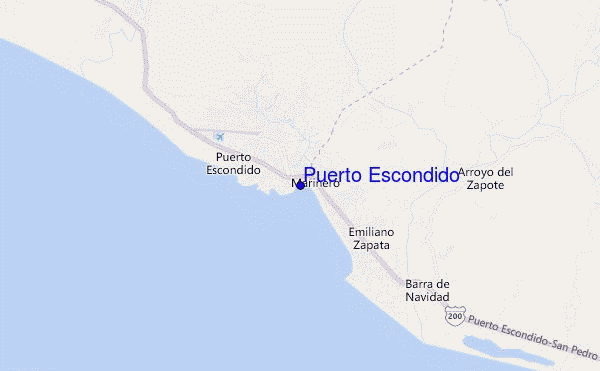 Puerto Escondido location map