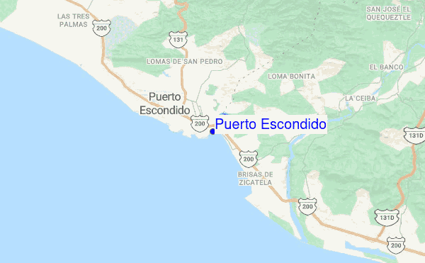 Puerto Escondido location map