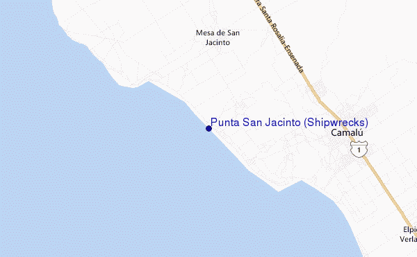 Punta San Jacinto (Shipwrecks) location map