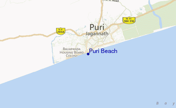 Puri Beach location map