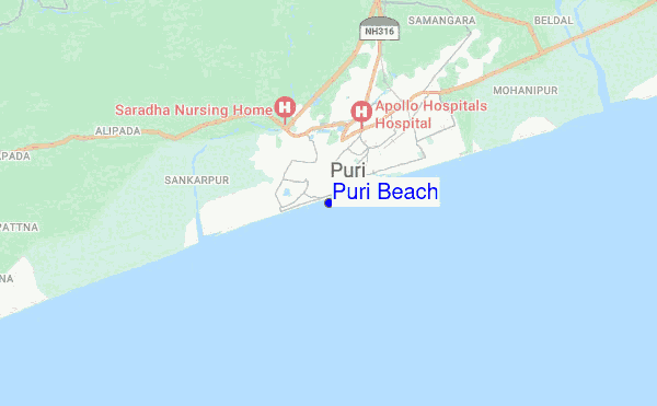 Puri Beach location map