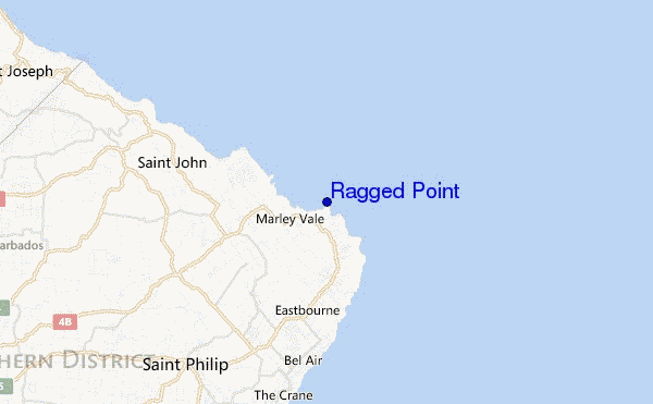 Ragged Point location map