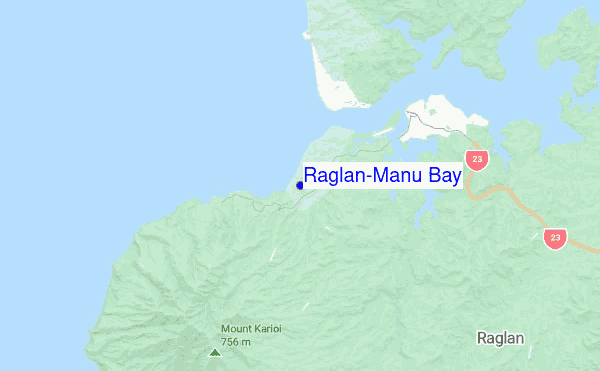 Raglan-Manu Bay location map