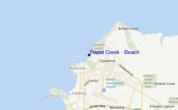 Rapid Creek - Beach location map