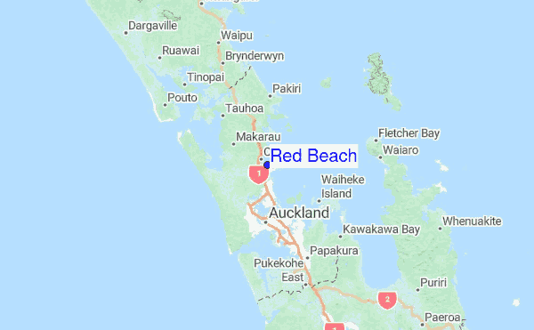 Red Beach Surf Forecast And Reports Auckland New Zealand Red Beach Regional Map