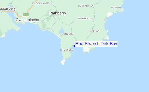 Red Strand (Dirk Bay) location map