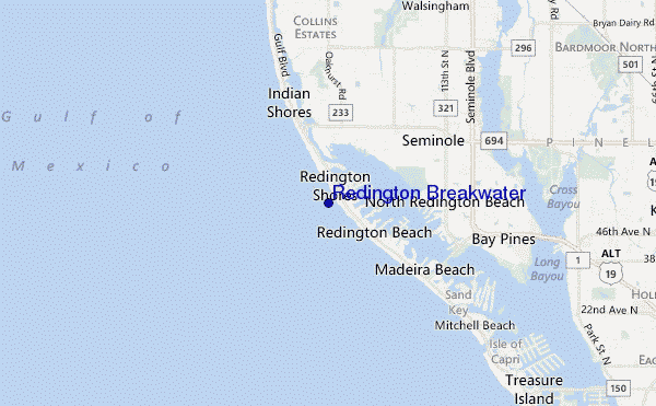 Redington Breakwater location map