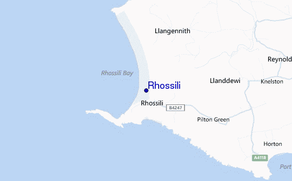 Rhossili location map