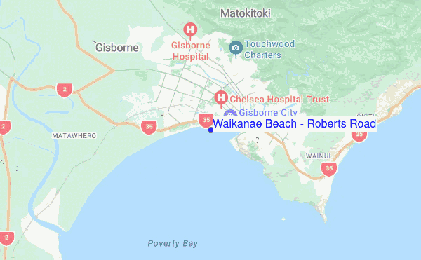 Waikanae Beach - Roberts Road location map