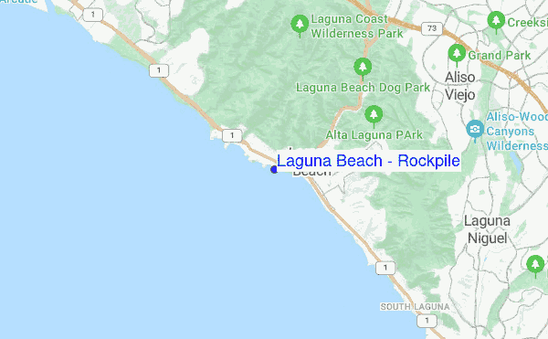 Laguna Beach - Rockpile location map