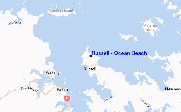 Russell - Ocean Beach location map