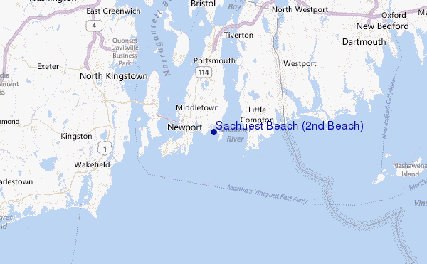 Sachuest Beach (2nd Beach) Location Map