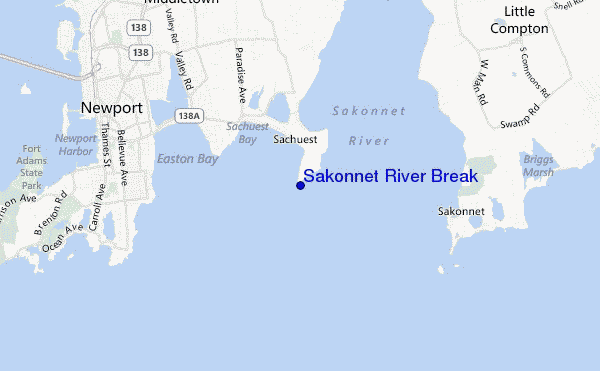 Sakonnet River Break location map