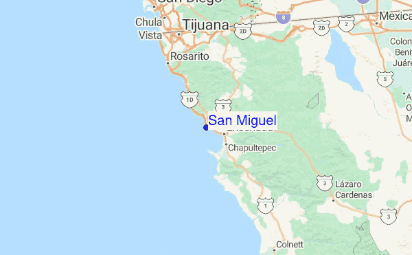 San Miguel Surf Forecast And Reports Baja Norte Mexico San Miguel Regional Map