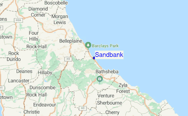 Sandbank location map