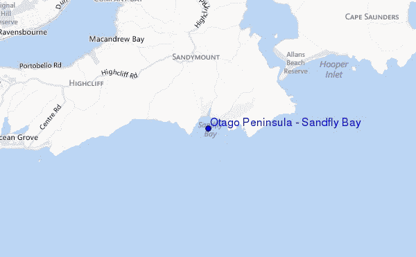 Otago Peninsula - Sandfly Bay location map