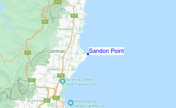 Sandon Point location map