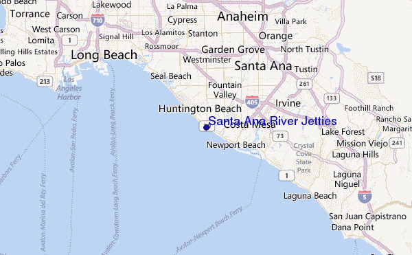 Santa Ana River Jetties Location Map