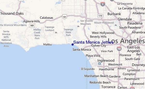 Santa Monica Jetties Location Map