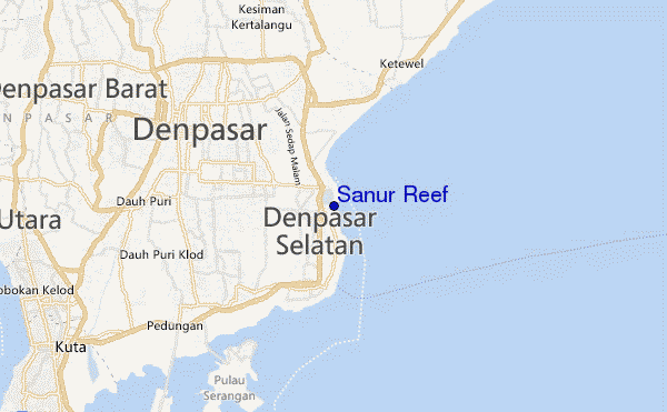 Sanur Reef location map