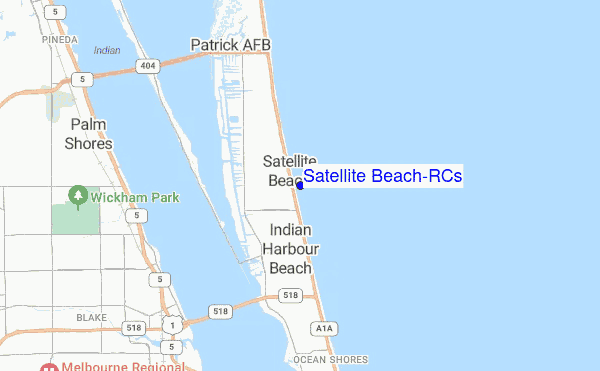 Satellite Beach/RCs location map