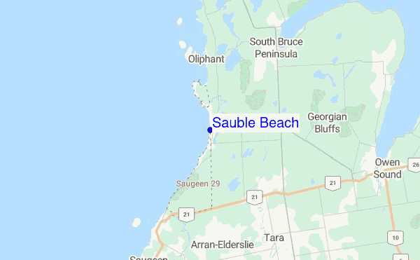 Sauble Beach Location Map