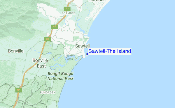 Sawtell-The Island location map