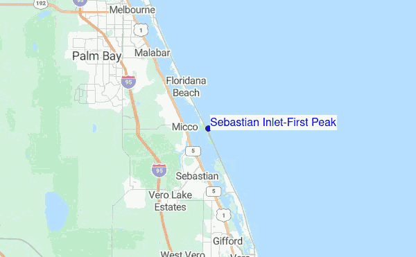 Sebastian Inlet-First Peak Location Map